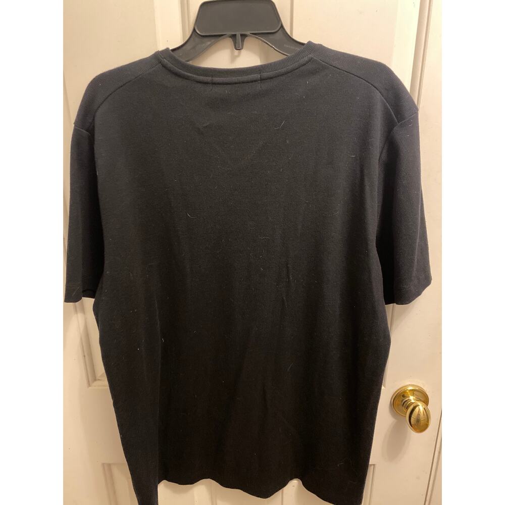 Brandini mens Black Ribbed Knit Sweater Long Sleeve Pullover Soft Size 2XL - Picture 2 of 4